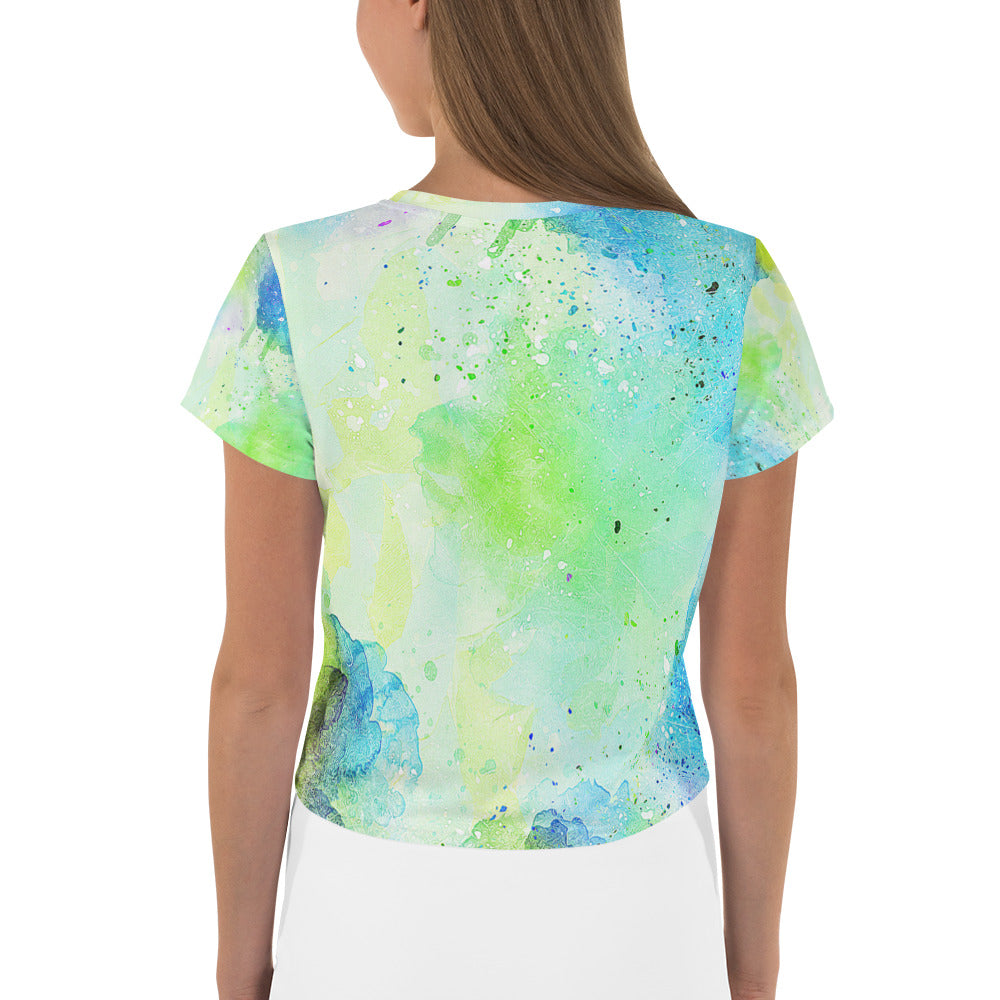 Beachy, Girl's Crop Tops. #beachbum women's activewear, graphic sports tee WickedYo.